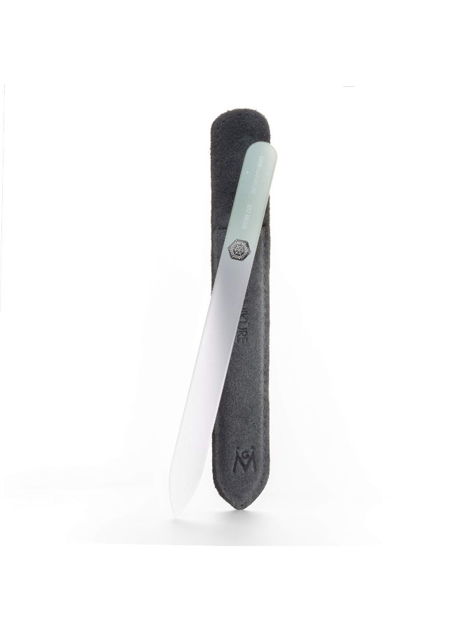 GERMANIKURE Glass Nail File in Suede Sleeve Just Breathe Professional Crystal Nail File for Natural Nails Ideal Manicure Pedicure Tool for Smooth Easy Shaping Nail Care Gift - Image 2