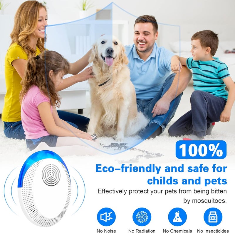 DUCOO 4 Pack Ultrasonic Pest Repeller, Spider Repellent Plug In, Cockroach Control Devices Indoor & Outdoor Anti Mosquitoes, Fleas, Ants, Bed Bugs, Flies, Spiders, Wasp, Rat - Image 3