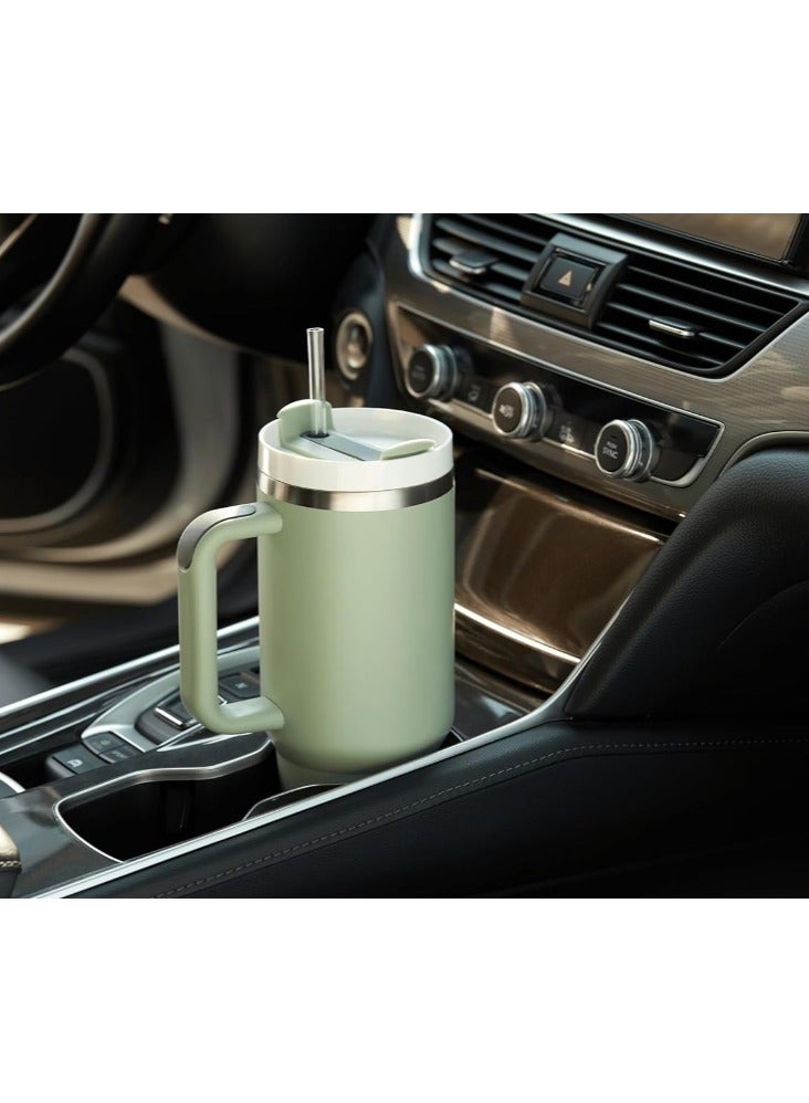 OASIS-TH 40OZ Stainless Steel Vacuum Insulated Tumbler With Handle and Straw Lid Travel Mug Iced Coffee Cup for Hot and Cold Beverages  - Image 2