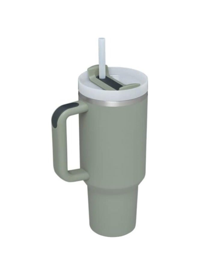 OASIS-TH 40OZ Stainless Steel Vacuum Insulated Tumbler With Handle and Straw Lid Travel Mug Iced Coffee Cup for Hot and Cold Beverages  - Image 1