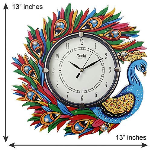 CIRCADIAN Ajanta Wooden Handpainted Desginer Wall Clock for Home | Living Room | Office | Bedroom|Multicolour - Image 4