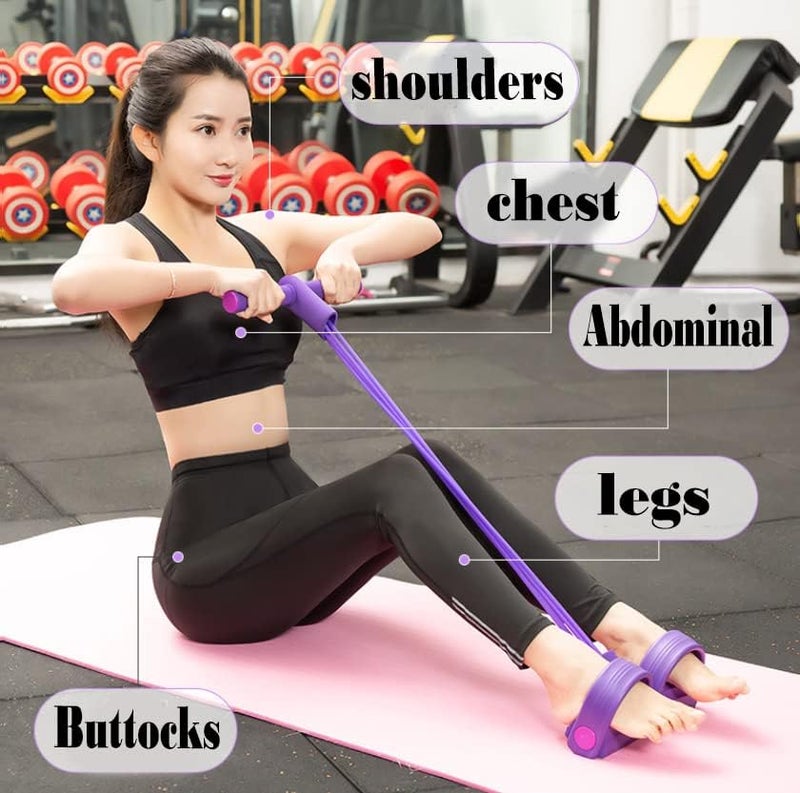 Feeziloe Feezi 4 Tubes Elastic Sit Up Pull Rope with Foot Pedal for Home Gym - Image 4