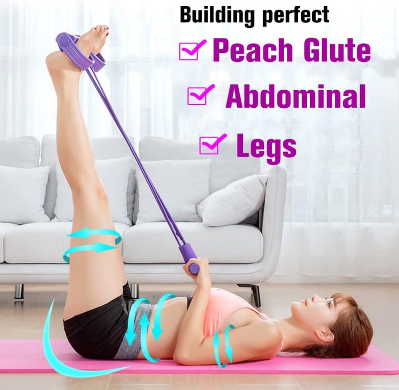 Feeziloe Feezi 4 Tubes Elastic Sit Up Pull Rope with Foot Pedal for Home Gym - Image 3