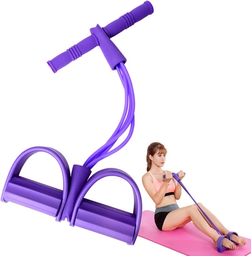 Feeziloe Feezi 4 Tubes Elastic Sit Up Pull Rope with Foot Pedal for Home Gym - Image 1