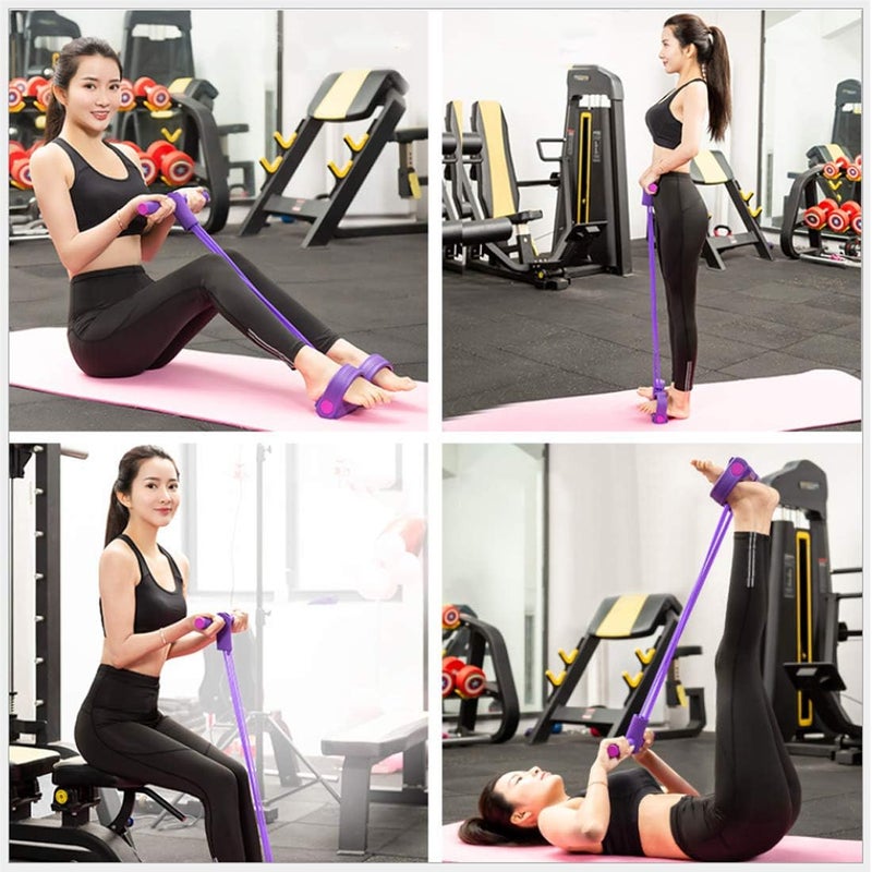 Feeziloe Feezi 4 Tubes Elastic Sit Up Pull Rope with Foot Pedal for Home Gym - Image 5