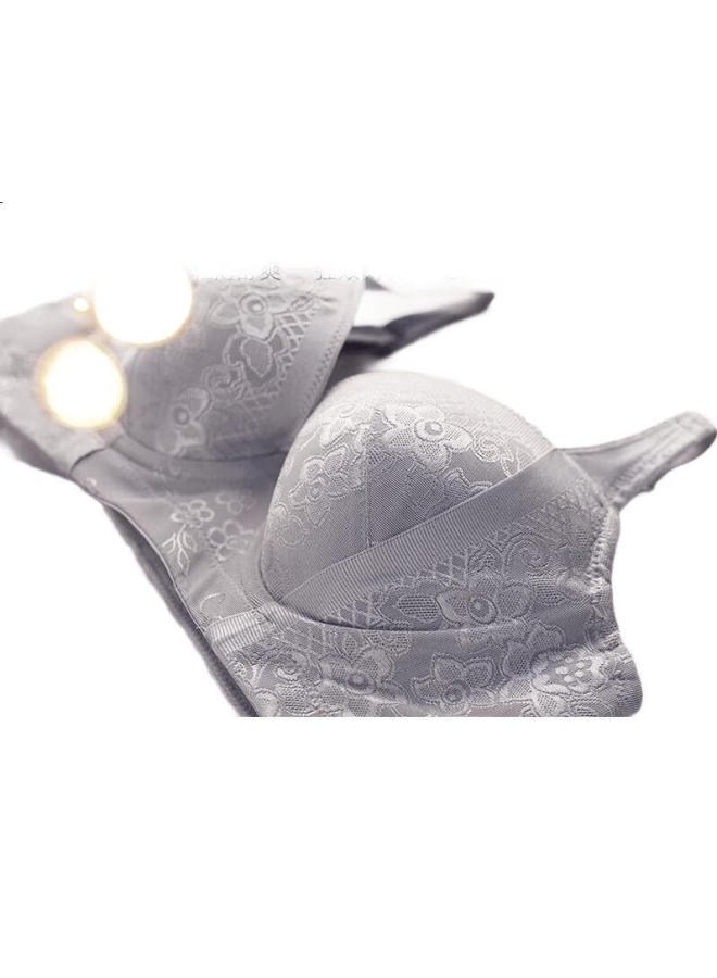 Aimer Push-Up Side Gathering Adjustable Large Cup Bra Am11571 Grey C80 - Image 3