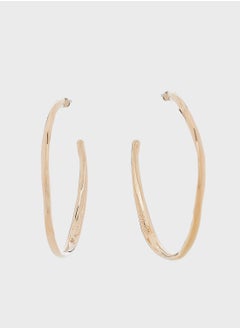 Stainless Steel & Ionic Plated Carnation Gold Steel Hoop Earrings