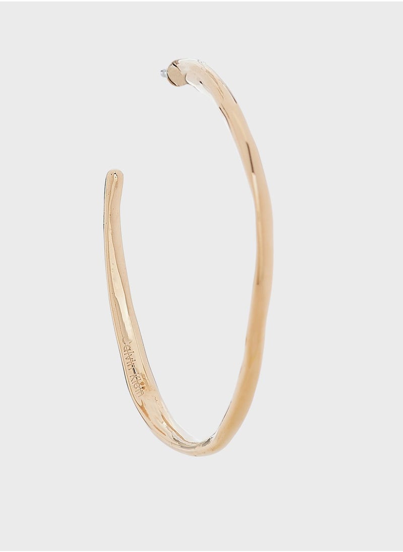 CALVIN KLEIN - Stainless Steel & Ionic Plated Carnation Gold Steel Hoop Earrings - Image 1