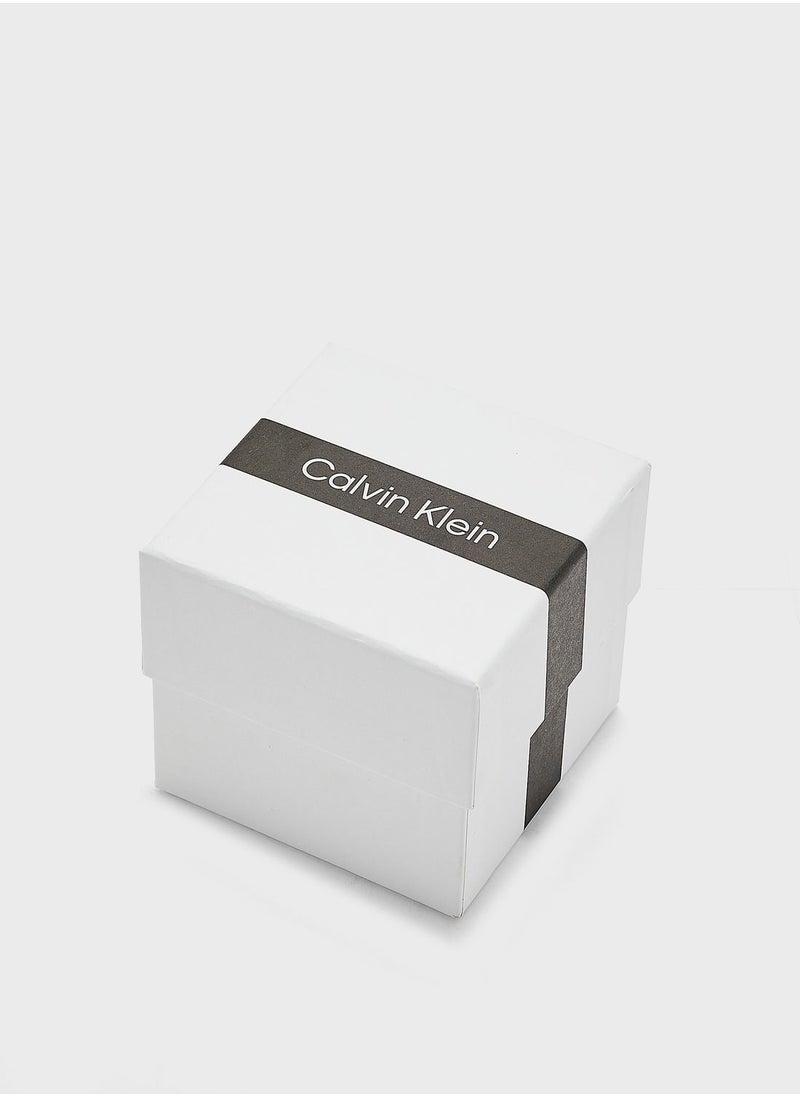 CALVIN KLEIN - Stainless Steel & Ionic Plated Carnation Gold Steel Hoop Earrings - Image 1