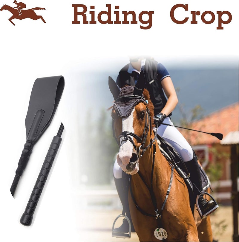 Riding Crop 18" for Horses, Equestrian Riding Crop for Horses, Double Slapper Horse Crop, Black English Riding Crop, Genuine Leather Horse Crop - Image 5
