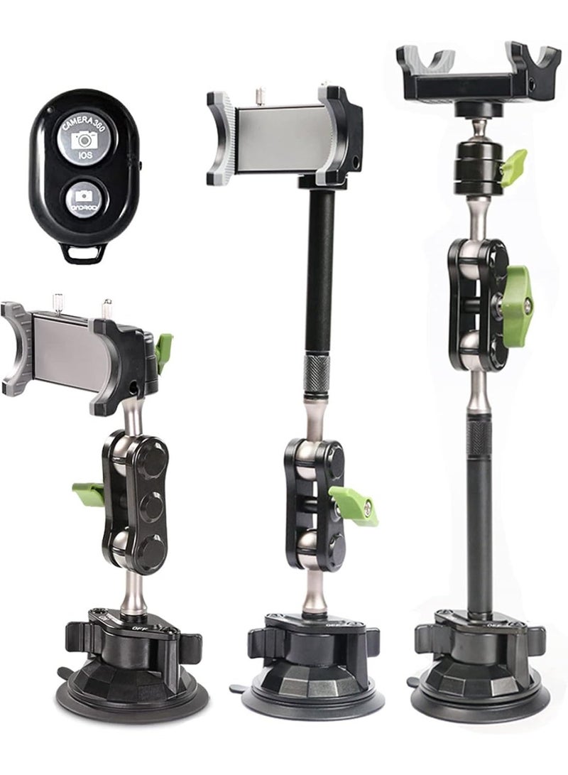 حامل هاتف للسيارة مزود بخاصية تسجيل الفيديو، ذراع سحري عالمي، حامل هاتف للسيارة بتقنية الشفط - Image 1