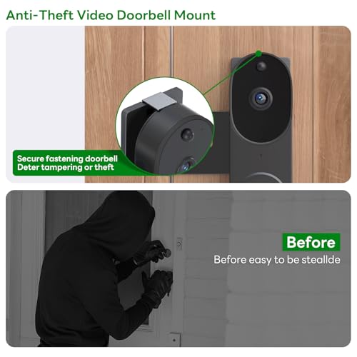 Aaeytby Anti-Theft Doorbell Camera Mount Compatible with Orbitell Video Doorbell, Anti-Blocks Motion Sensor, Adjustable Mounting Bracket Accessories for Houses, Apartments, Businesses, Rentals-Black - Image 5