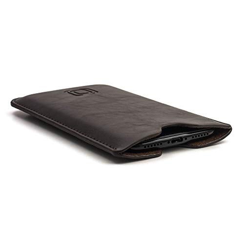 Dockem Executive Sleeve for iPhones 6.1 and 6.3 inch: Slightly Padded Premium Faux Leather w/Microfiber Lining: Slim Slip-on Case [Dark Brown] - Image 5