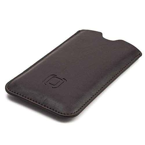 Dockem Executive Sleeve for iPhones 6.1 and 6.3 inch: Slightly Padded Premium Faux Leather w/Microfiber Lining: Slim Slip-on Case [Dark Brown] - Image 3