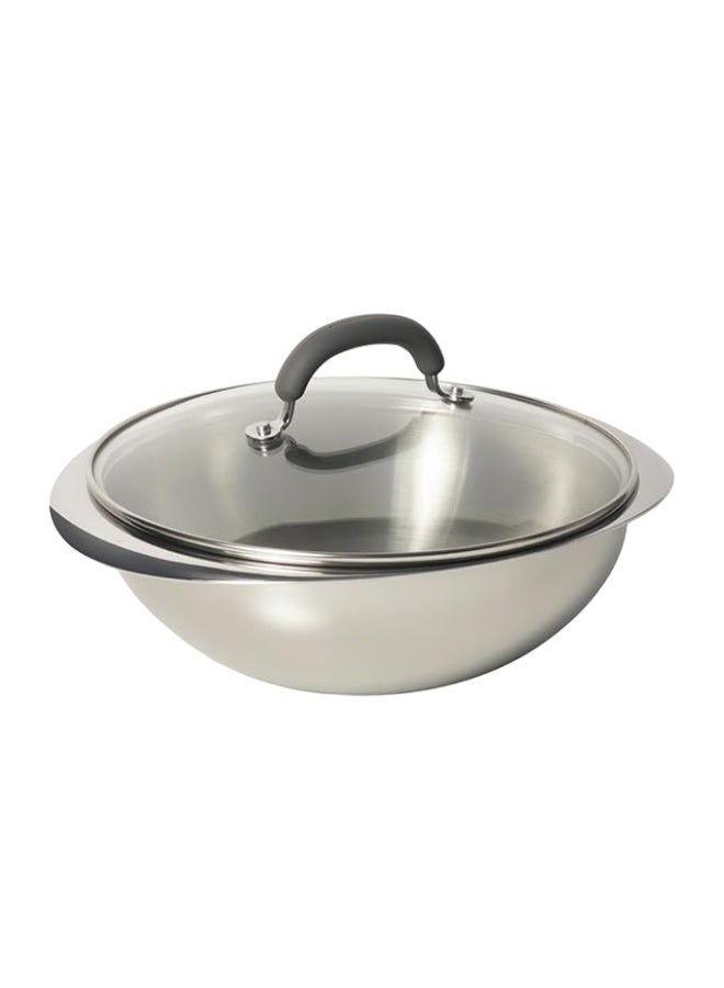 ماير طقم أواني طهي من قطعتين من الستانلس ستيل ثلاثي الطبقات (Triply) من Meyer Trivantage - يتضمن مقلاة (Tasla) وغطاءً زجاجياً، مقاس 26 سم - Image 1