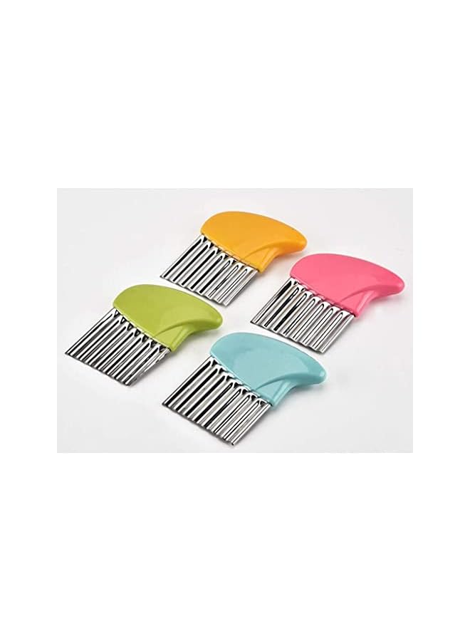 AMERTEER crinkle cutter for veggies 3Pcs waffle fries cutter,Stainless Steel Wave Crinkle Cutter, French Fries Cutter,for Vegetables, Potatoes, Cucumbers and Carrots - Image 2