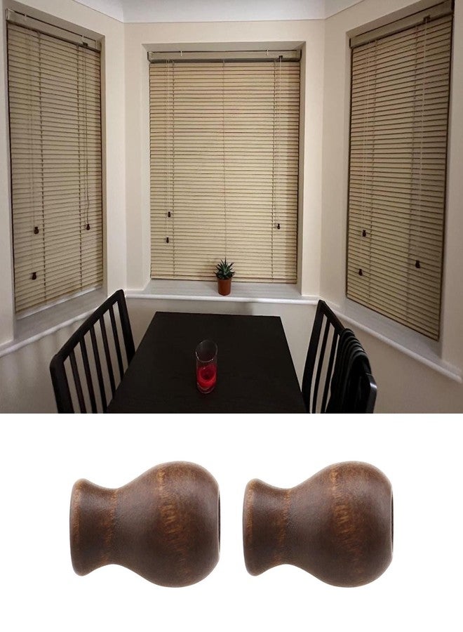 كريت آيديا مجموعة من 20 قطعة من مقابض سحب حبل الستائر الخشبية، باللون البني، تُستخدم كإكسسوارات معلقة لمراوح السقف ووحدات الإضاءة، مقاس 31 × 20 مم. - Image 3