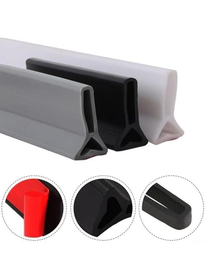 سد مائي مرن من السيليكون لحاجز باب دش بدون حاجز في الحمام باللون الرمادي 50 سم - Image 5