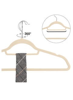 Red Dot Gift 30 Pieces 42cm Beige Non Slip Velvet Clothes Hanger with 360 Degree Rotatable Hook, Durable and Slim  - Image 2