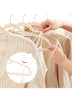 Red Dot Gift 30 Pieces 42cm Beige Non Slip Velvet Clothes Hanger with 360 Degree Rotatable Hook, Durable and Slim  - Image 5