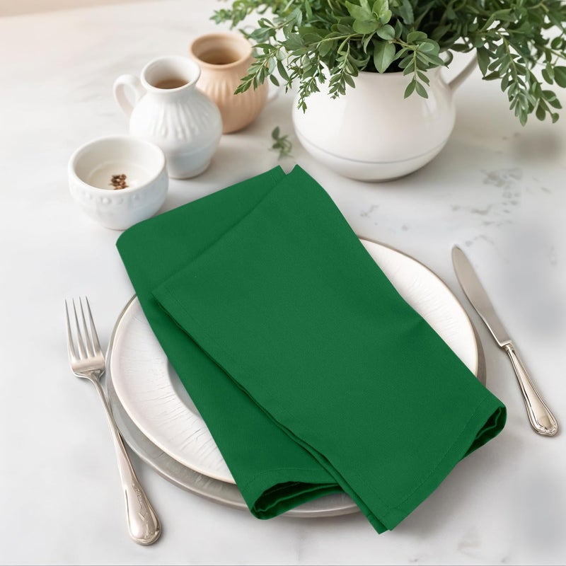 Zoyer Cloth Napkins Set of 12 18x18 Inches Cotton Enrich Napkins Cloth Washable Soft  Durable Dinner Napkins for Parties Wedding Christmas Thanksgiving  Everyday Use  Dark Green - Image 2