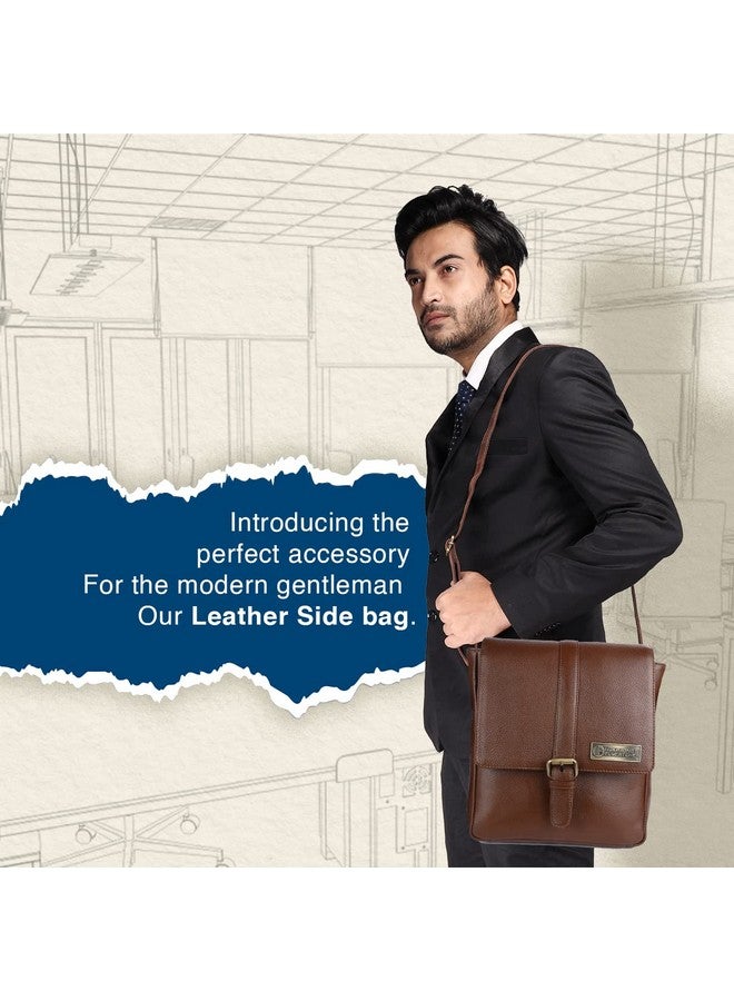 HAMMONDS FLYCATCHER Men Genuine Leather Sling Bag , Stylish and Spacious Side Bag , Crossbody Bag Daily Use, Travel, Adjustable Strap, 1 Year Warranty - Brushwood, Brown - Image 2