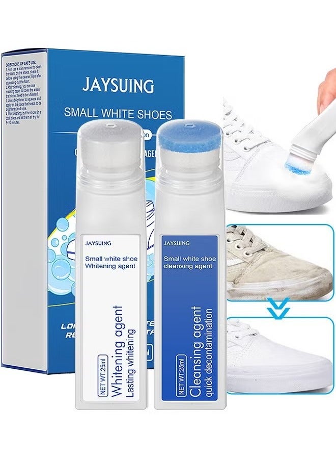 Jaysuing Sneaker Cleaner Set, Waterless Foam Sneaker Cleaner Quick Clean Sneaker Cleaner, Suitable For White Shoe Cleaner, Suede, Boots, Canvas, PU, Fabric  - Image 1