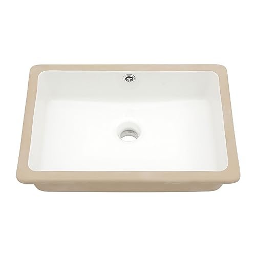 Mocoloo Undermount Bathroom Sink 18 x 12 Inch Rectangle Porcelain White Ceramic Bathroom Sink 6 Inch Deep Basin with Overflow Small Lavatory Vanity Top Under Mounted the Counter - Image 4