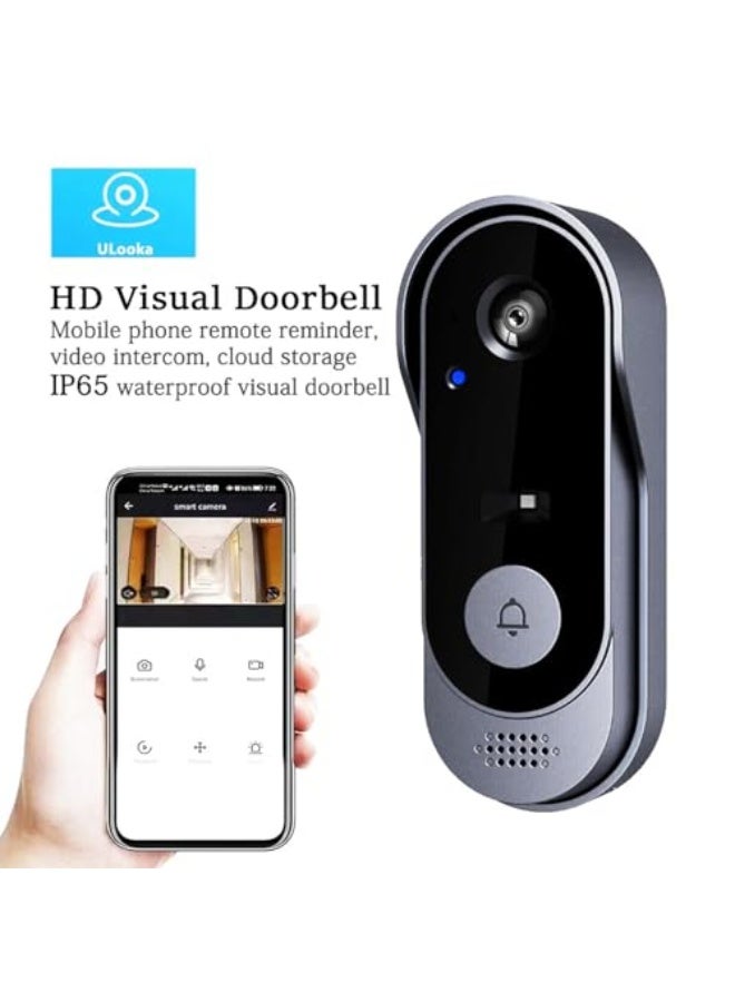 Tujibeay Wireless Video Doorbell IP65 Rainproof Camera WiFi with PIR Human Detection And App Alert Live View,Night Vision, 2.4G WiFi, Cloud Storage, Indoor and Outdoor Monitoring - Image 2