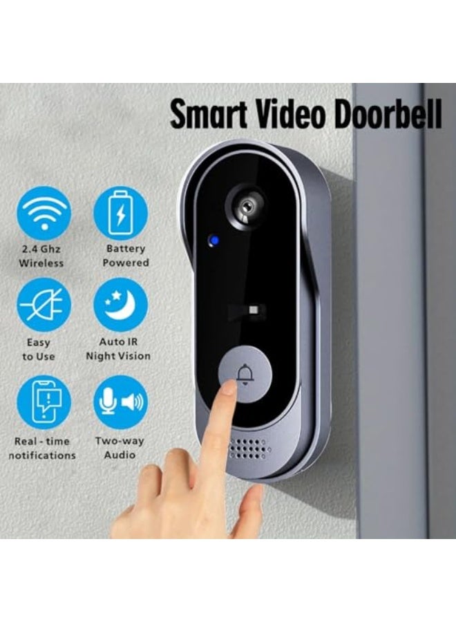 Tujibeay Wireless Video Doorbell IP65 Rainproof Camera WiFi with PIR Human Detection And App Alert Live View,Night Vision, 2.4G WiFi, Cloud Storage, Indoor and Outdoor Monitoring - Image 4