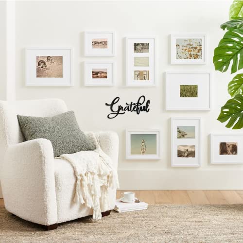 The Acrylic Place Black Wooden Word Script Cutout Sign for Home Decor (Grateful) - Image 3