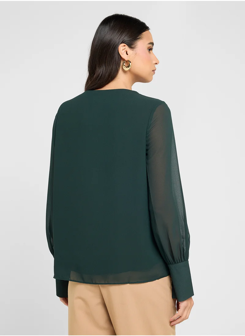ايلا Ruched Detail Button Down Shirt
