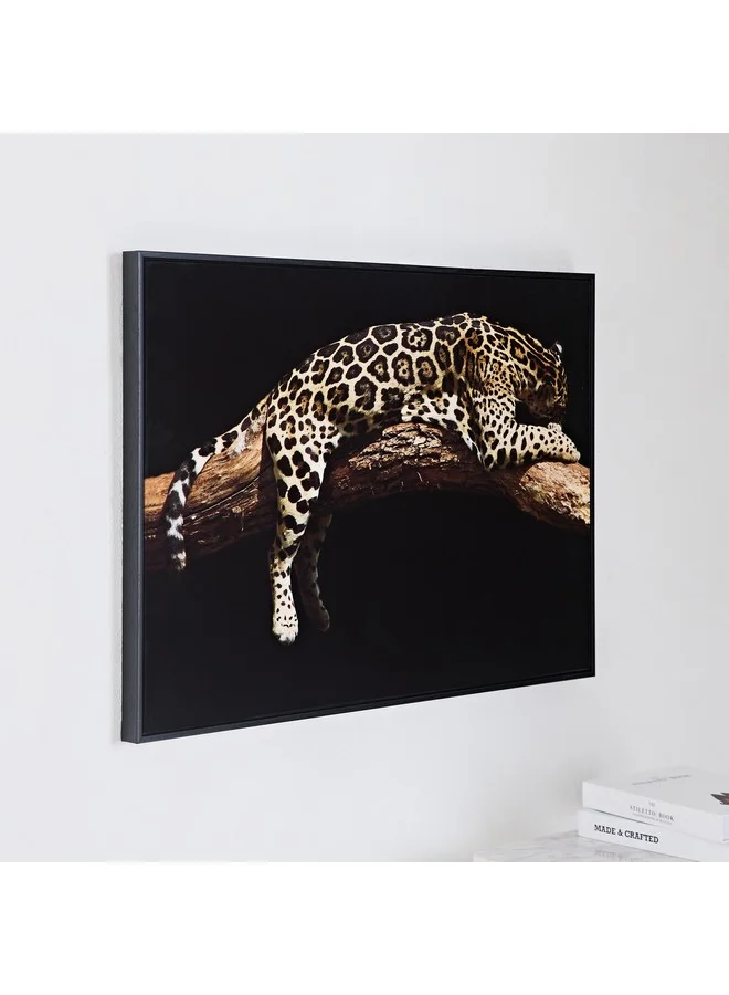 هوم بوكس لوحة إرسل بإطار بنقشة الفهد 50 × 70 × 2.5 سم