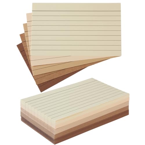 Topeen 100 Sheets 3x5 Colored Ruled Note Cards Index Cards, 250 GSM Heavy Flashcards, 5 Brown - Image 1