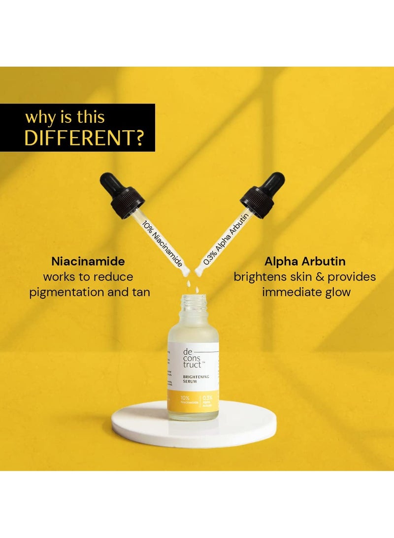 Deconstruct brightening Serum: 10% Niacinamide Face Serum For Pigmentation & Dark Spots | 0.3% Alpha Arbutin | For Women & Men | Reduces Dark Spots & Acne Marks | Fragrance Free |30Ml - Image 2