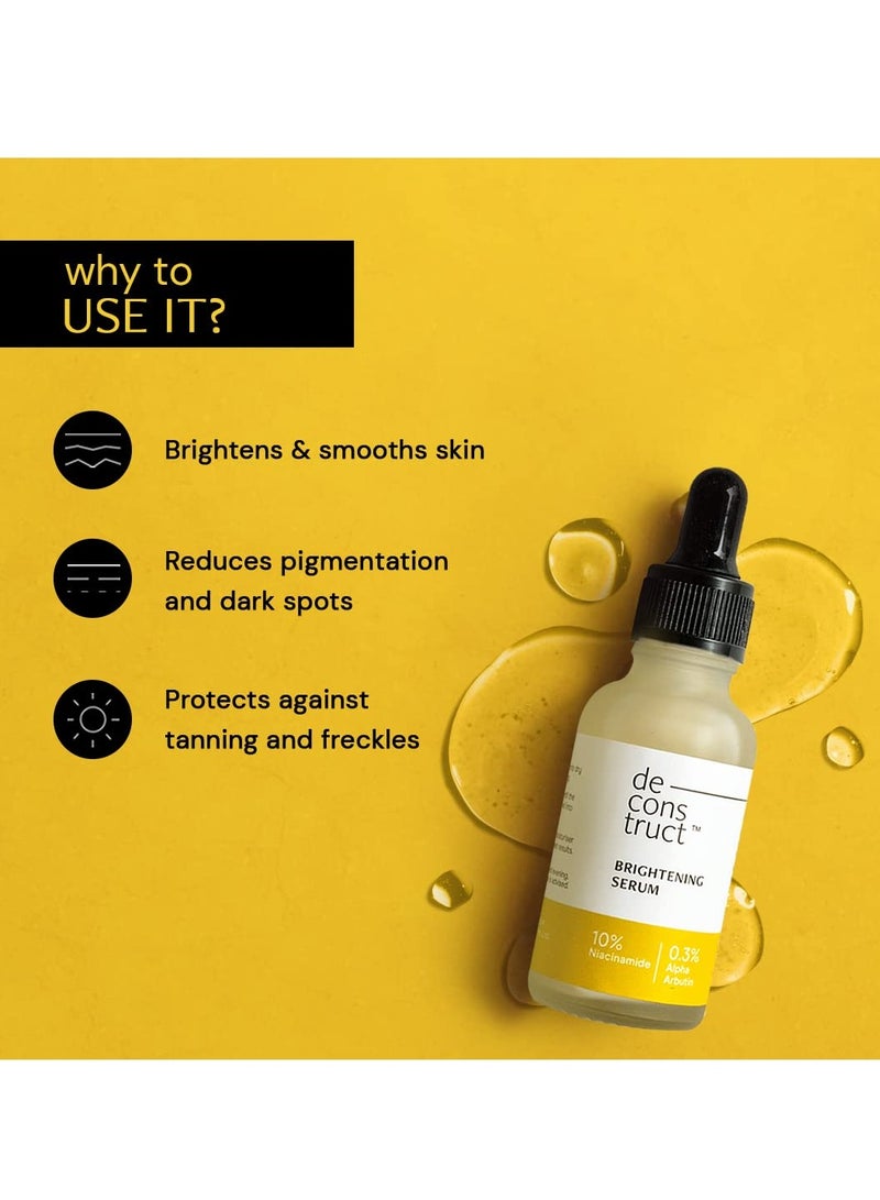 Deconstruct brightening Serum: 10% Niacinamide Face Serum For Pigmentation & Dark Spots | 0.3% Alpha Arbutin | For Women & Men | Reduces Dark Spots & Acne Marks | Fragrance Free |30Ml - Image 4