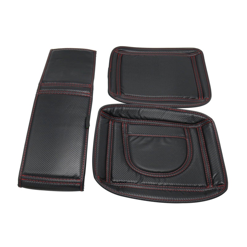 Trunk Saddlebag Black Fiber Textured Leather Construction - Adjustable Internal Dividers Tail Box Inner Container for Motorcycle Storage Organization - Image 3