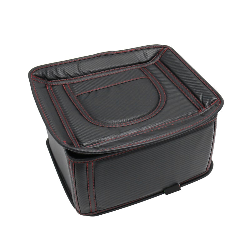 Trunk Saddlebag Black Fiber Textured Leather Construction - Adjustable Internal Dividers Tail Box Inner Container for Motorcycle Storage Organization - Image 2