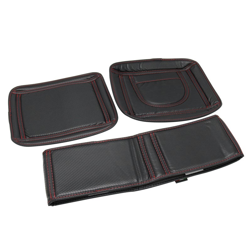 Trunk Saddlebag Black Fiber Textured Leather Construction - Adjustable Internal Dividers Tail Box Inner Container for Motorcycle Storage Organization - Image 1