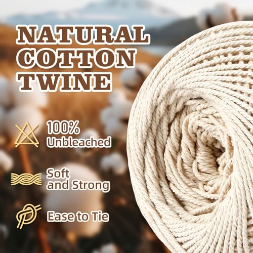 Radix Rope Natural White Cotton Twine String - 1.2mm x 200 Ft for Cooking, Baking & Butchering | Butchers Twine - Image 2