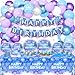 Lecheme Frozen Birthday Decorations 194 Pcs Winter Wonderland Birthday Decorations Banner Snowflake Plates Napkins Tablecloth Tableware Set Frozen Winter Party Supplies Serve 24 - Image 4