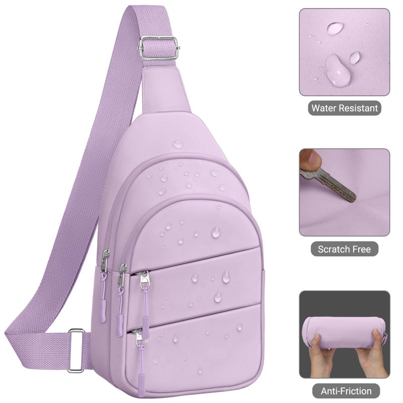 Tuwubi Crossbody Bags for Women, Sling Bag for Men, Small Hiking Backpack Anti Theft Lightweight for Outdoors Travel (M, Violet) - Image 5