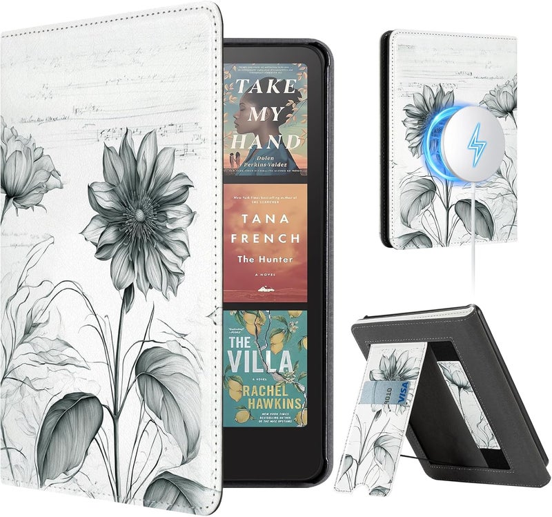 CoBak Stand Case for 7" Kindle Paperwhite 12th Gen 2024 and Kindle Colorsoft with Hand Strap - Compatible with iPhone MagSafe, for Samsung/Belkin/Anker Wireless Charging Pads, Durable, Auto Sleep Wake - Image 1
