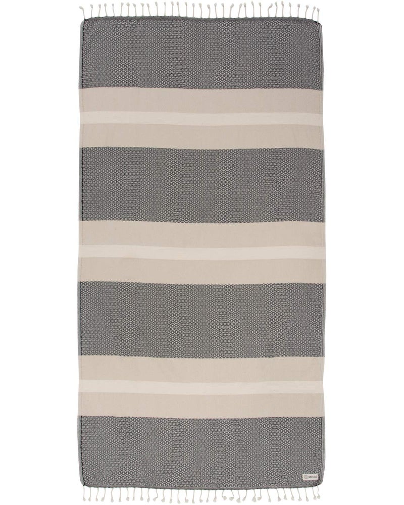 Sand Cloud Turkish Beach Towel  Sand Free  Fast Drying 100 Certified Organic Turkish Cotton Yarn  Great for Beach Bath or as a Blanket  As Seen on Shark Tank  Dioche Black