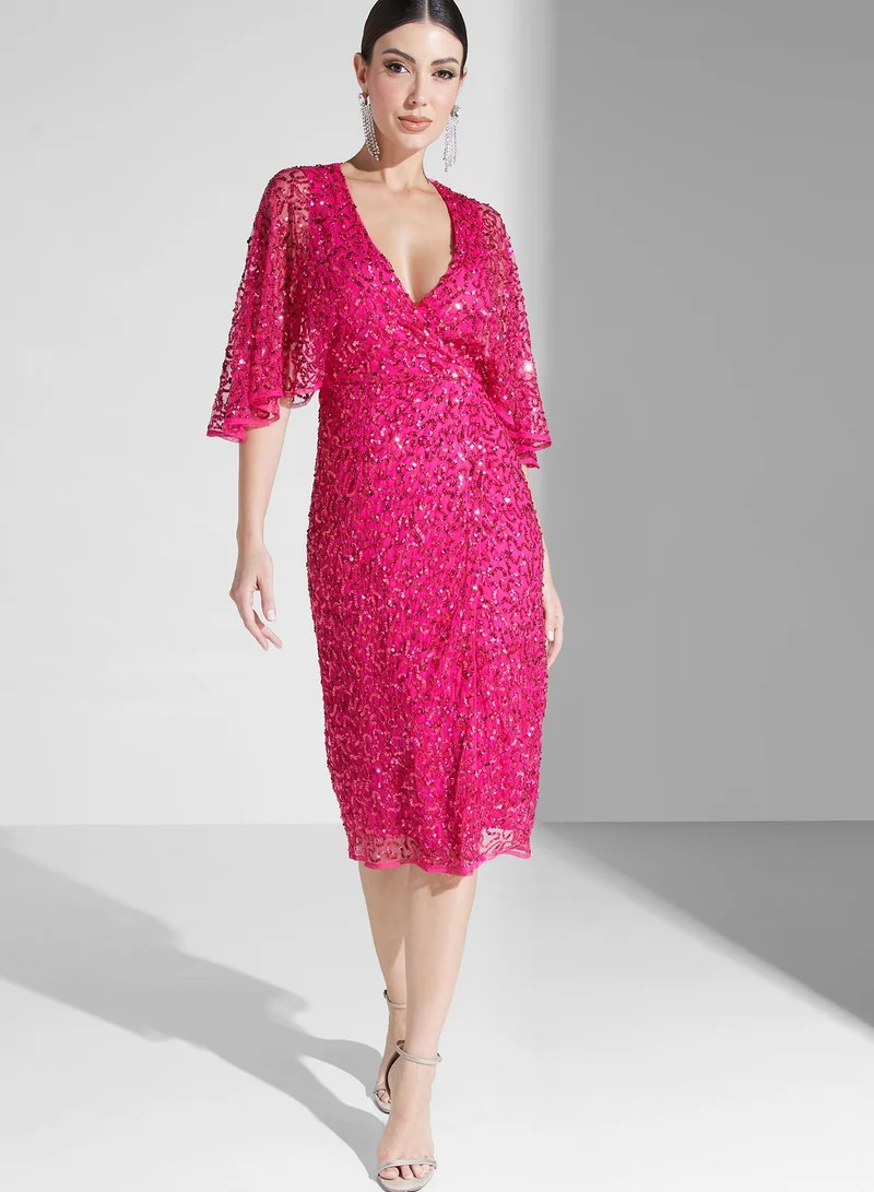 Maya Embellished Wrap Dress