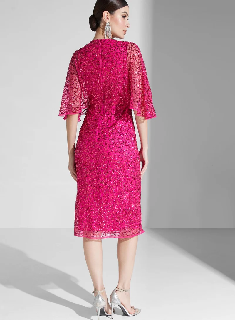 Maya Embellished Wrap Dress