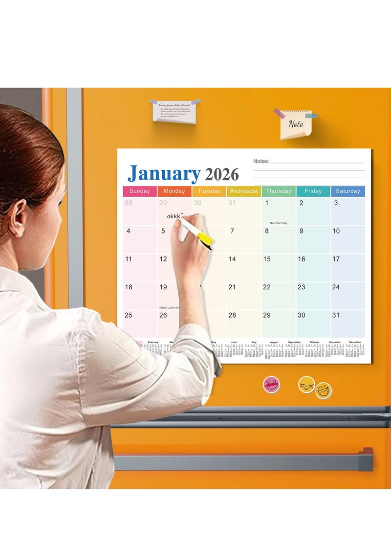Magnetic Calendar for Refrigerator 2026 (10" x11.8") from January 2026 to June 2027 Wall Calendar, Fridge Calendar 2026-2027 - Image 1