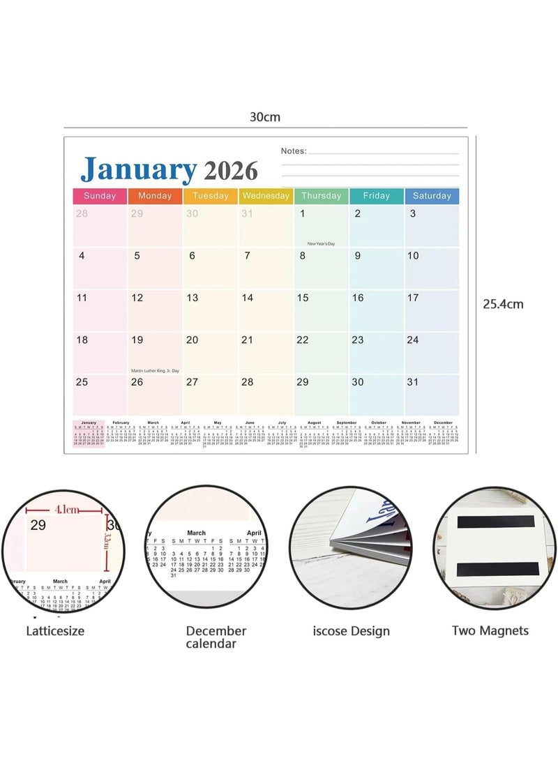 Magnetic Calendar for Refrigerator 2026 (10" x11.8") from January 2026 to June 2027 Wall Calendar, Fridge Calendar 2026-2027 - Image 3
