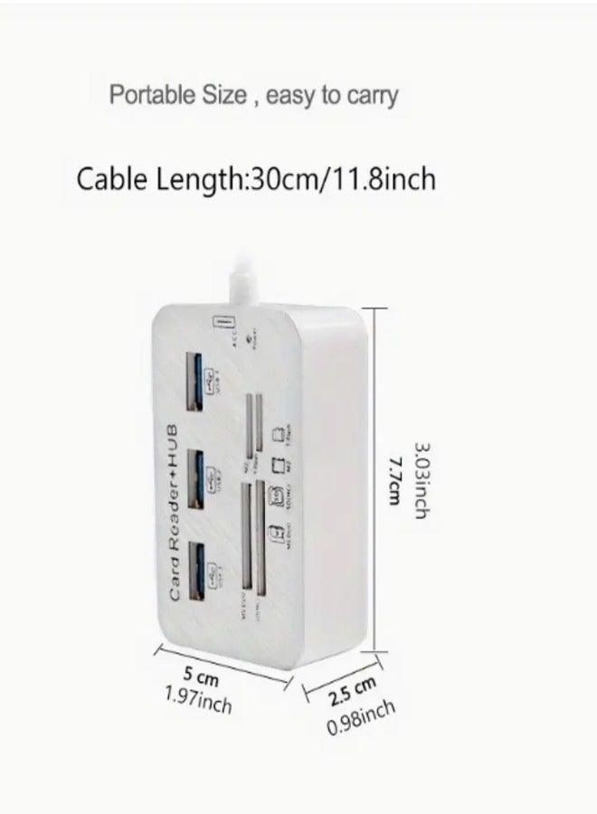 Hub 7-in-1 USB Hub with SD/TF Card Reader | USB 3.0 Multiport Adapter for Laptop, MacBook, PC - Image 3