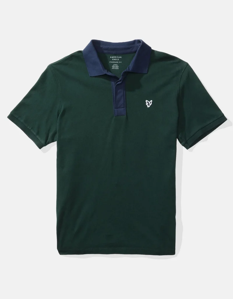 American Eagle AE Contrast Collar Polo Shirt